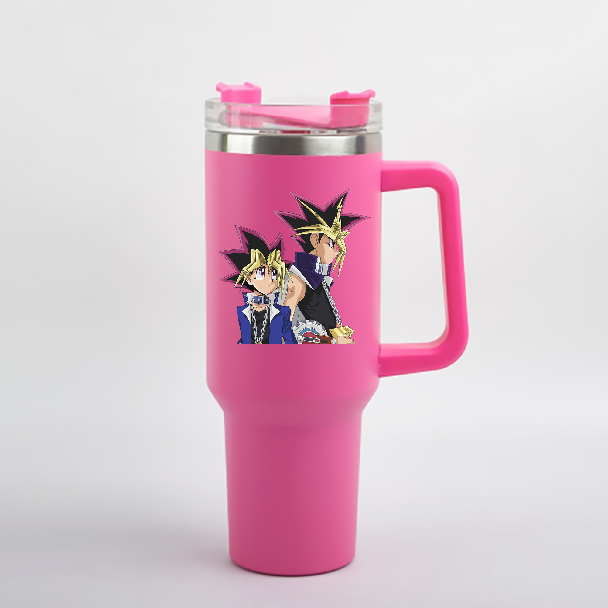 （画像用） 遊☆戯☆王 Yu-Gi-Oh! 1200mL車用タンブラー - クリスタルステッカー（プラスチックストロー付き）